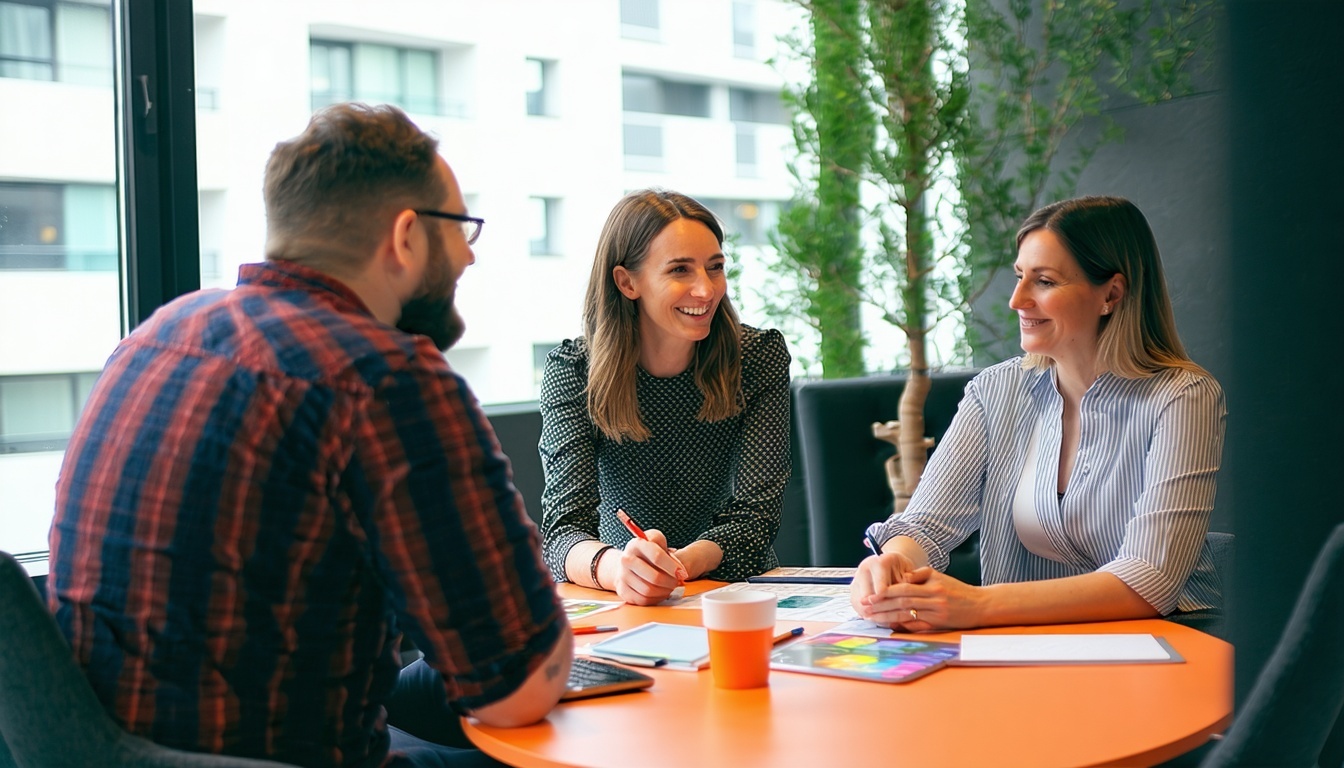 Business team collaborating on HubSpot strategy